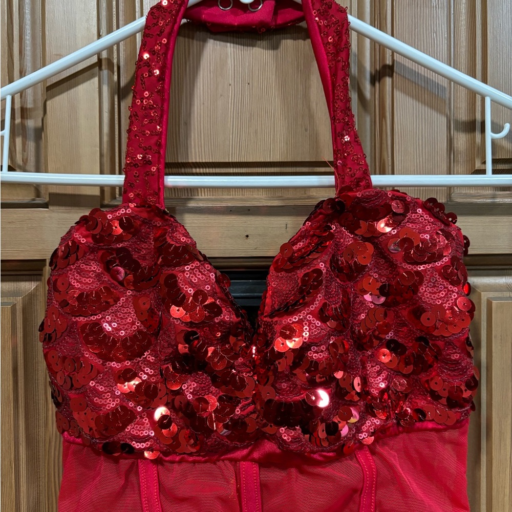 Two piece costume.